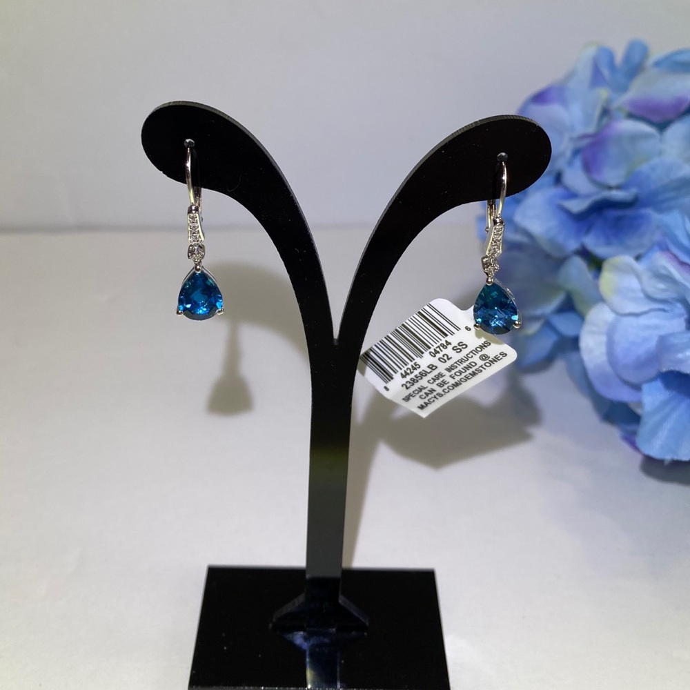 Sterling Silver and Blue Topaz Earrings